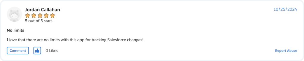 Salesforce admin review of the True Field History app on AppExchange